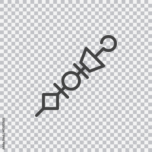 Kebab outline icon. Vector isolated on transparent background.