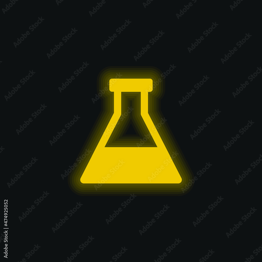 Bottle With Liquid yellow glowing neon icon Bottle With Liquid yellow glowing neon icon