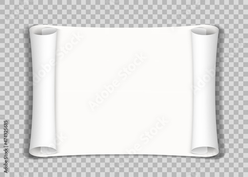 Paper scroll. Empty template isolated on a transparent background.