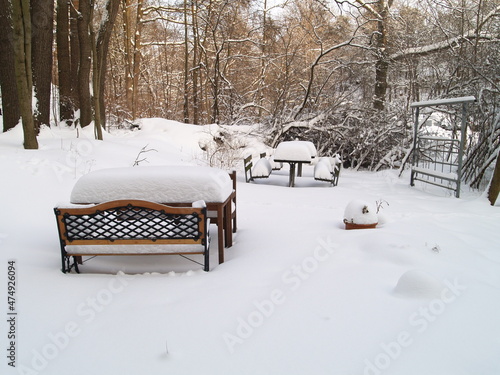 Wallpaper Mural Schnee Bank, Garten, Winter Torontodigital.ca