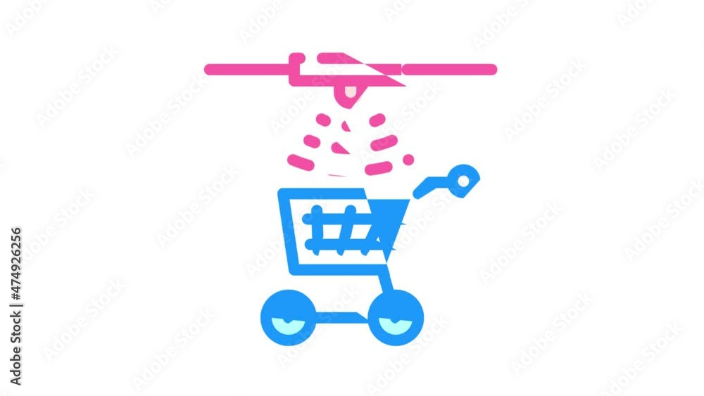 control of movement of carts animated color icon control of movement of carts sign. isolated on white background control of movement of carts animated color icon control of movement of carts sign. isolated on white background