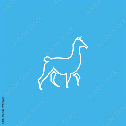 llama logo vector template line art