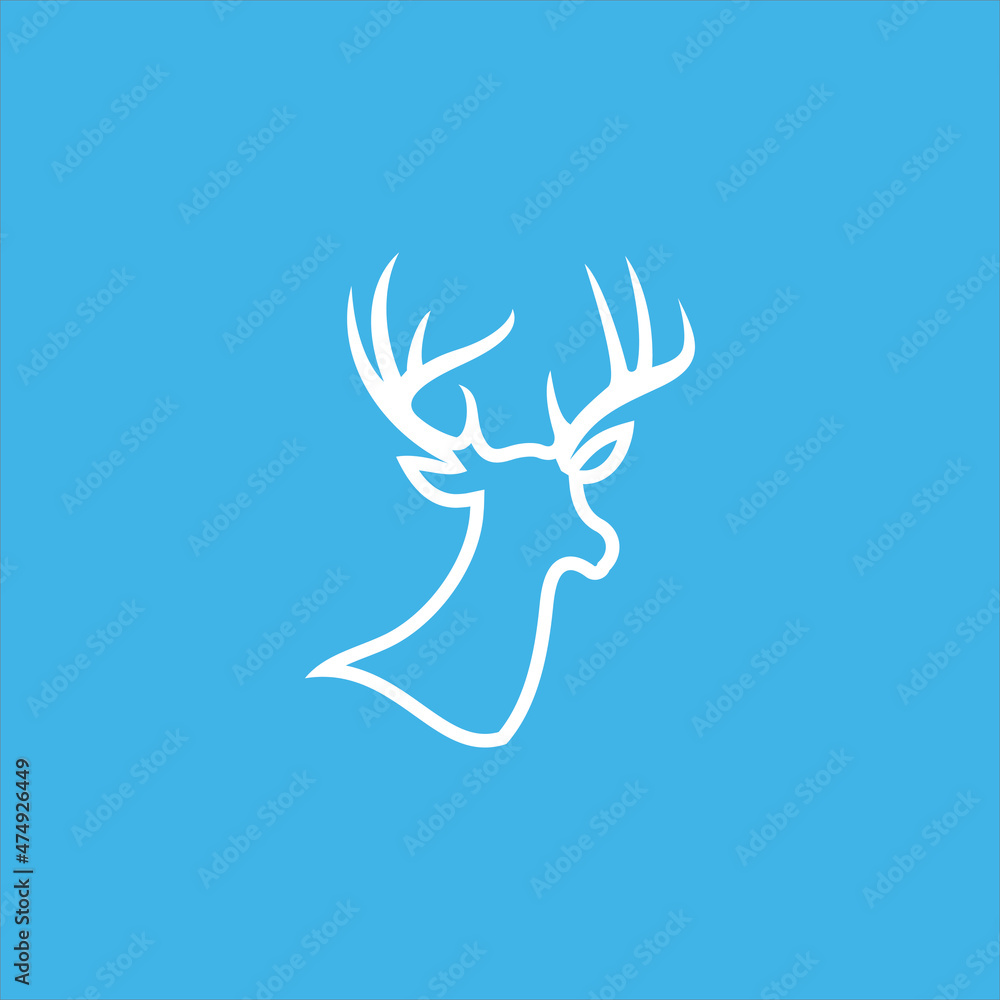 Obraz premium deer logo vector template line art