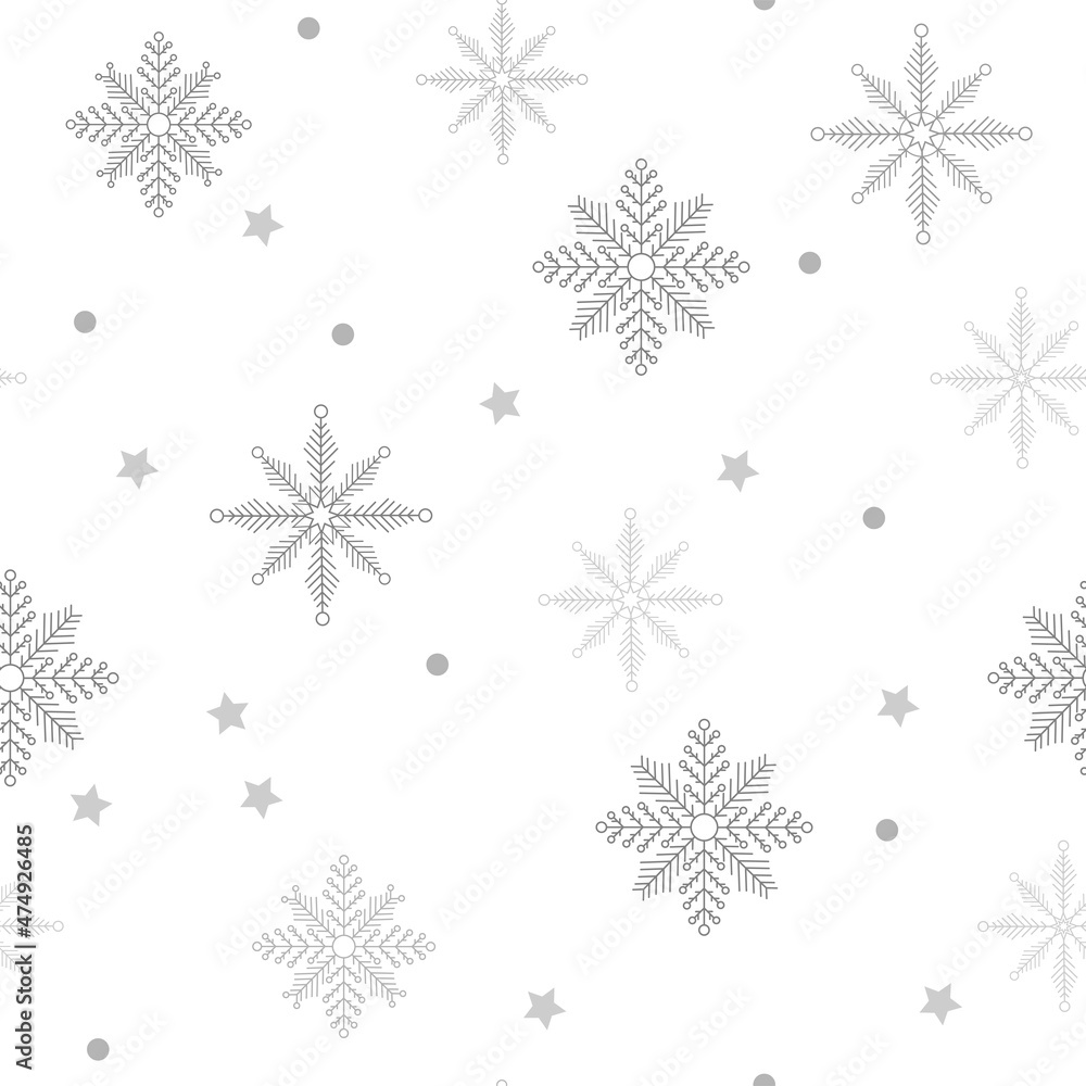 Pattern from snowflakes on a white background. For posters, cards for Christmas, New Year. Vector illustration. Pattern from snowflakes on a white background. For posters, cards for Christmas, New Year. Vector illustration.