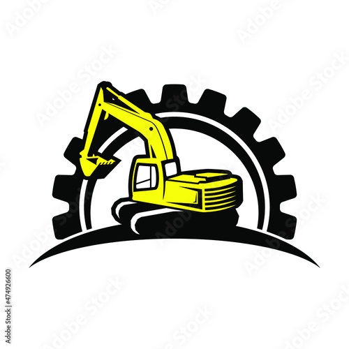 Excavator Logo Or Illustration can be use for icon, sign, logo and etc