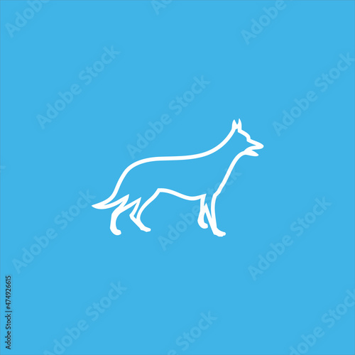 wolf logo vector template line art © Najwa