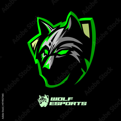 wolf head mascot logo vector