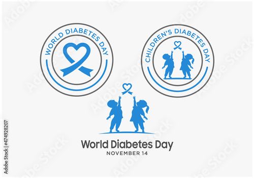 world diabetes day badge, stamp, emblem logo design inspirations