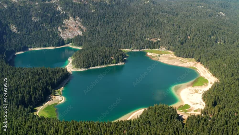 Black Lake in Durmitor National Park, Montenegro. Aerial view. Black Lake in Durmitor National Park, Montenegro. Aerial view.