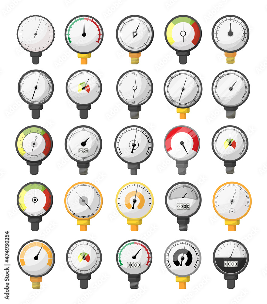 Naklejka premium Collection of water and gas meters