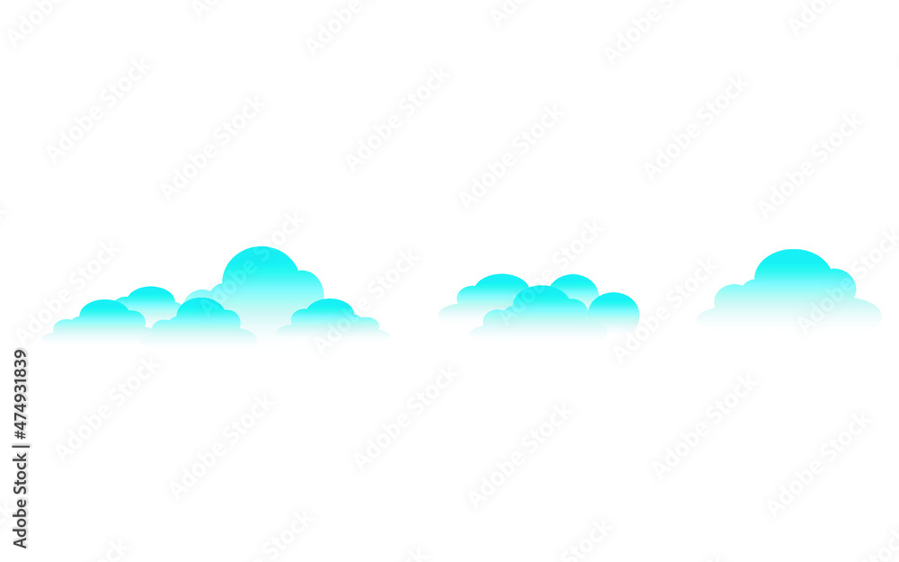 Blue cloud shapes clipart pack.Illustration Cloud in sky Seamless Pattern Cartoon for Kid on blue background. Blue cloud shapes clipart pack.Illustration Cloud in sky Seamless Pattern Cartoon for Kid on blue background.