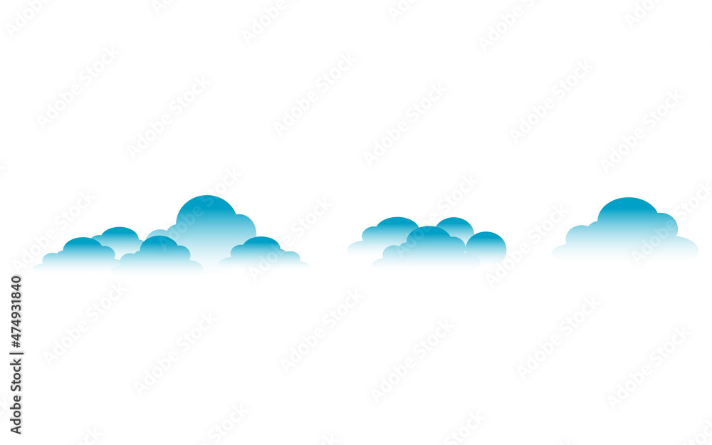 Blue cloud shapes clipart pack.Illustration Cloud in sky Seamless Pattern Cartoon for Kid on blue background. Blue cloud shapes clipart pack.Illustration Cloud in sky Seamless Pattern Cartoon for Kid on blue background.