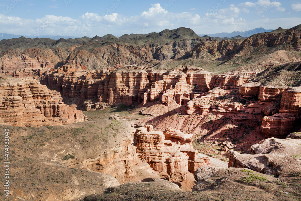 The natural unusual landscape of the Red Canyon of unusual beauty is similar to the Martian landscape, the Charyn Canyon The natural unusual landscape of the Red Canyon of unusual beauty is similar to the Martian landscape, the Charyn Canyon
