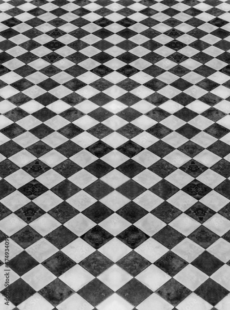 Obraz premium Dallage ancien en damier