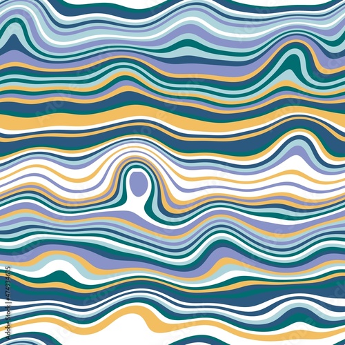 Seamless wavy stripe trendy surface pattern design for print. High quality illustration. Curved striped simple abstract digitally rendered repeat tile for fashion  fabric  textile  interior  or decor.