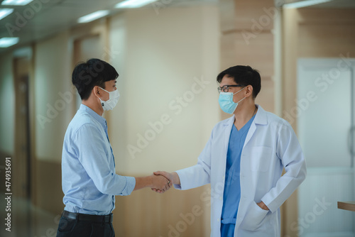 medical activity in hospital, professional doctor person talking with team or patient together