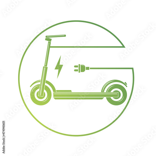 Electric Scooter Icon Isolated on White Background