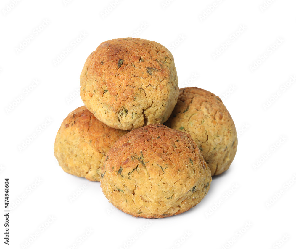 Delicious fried falafel balls on white background Delicious fried falafel balls on white background