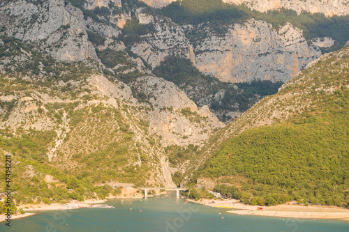 The entrance to the Gorges du Verdon in Europe, in France, Provence Alpes Cote dAzur, in the Var, in summer, on a sunny day.