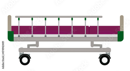 Hospital bed isolated. vector illustration