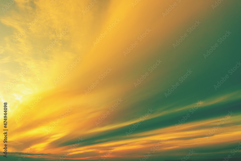 Obraz premium Colorful cloudy sky at sunset. Gradient color. Sky texture. Abstract nature background