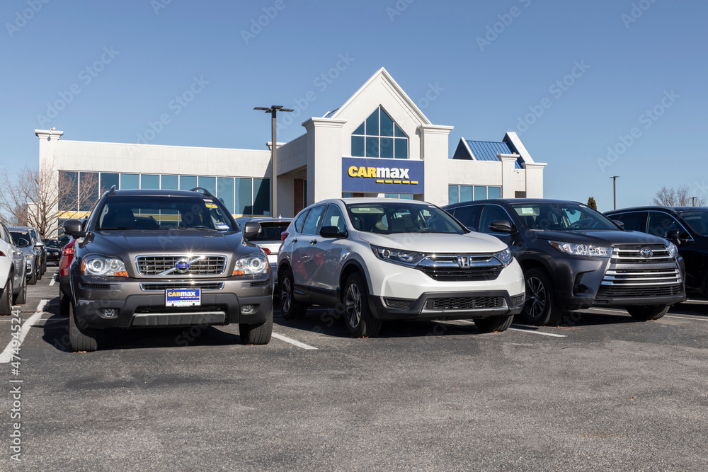 CarMax Auto Dealership SUV display. CarMax is the largest used and pre