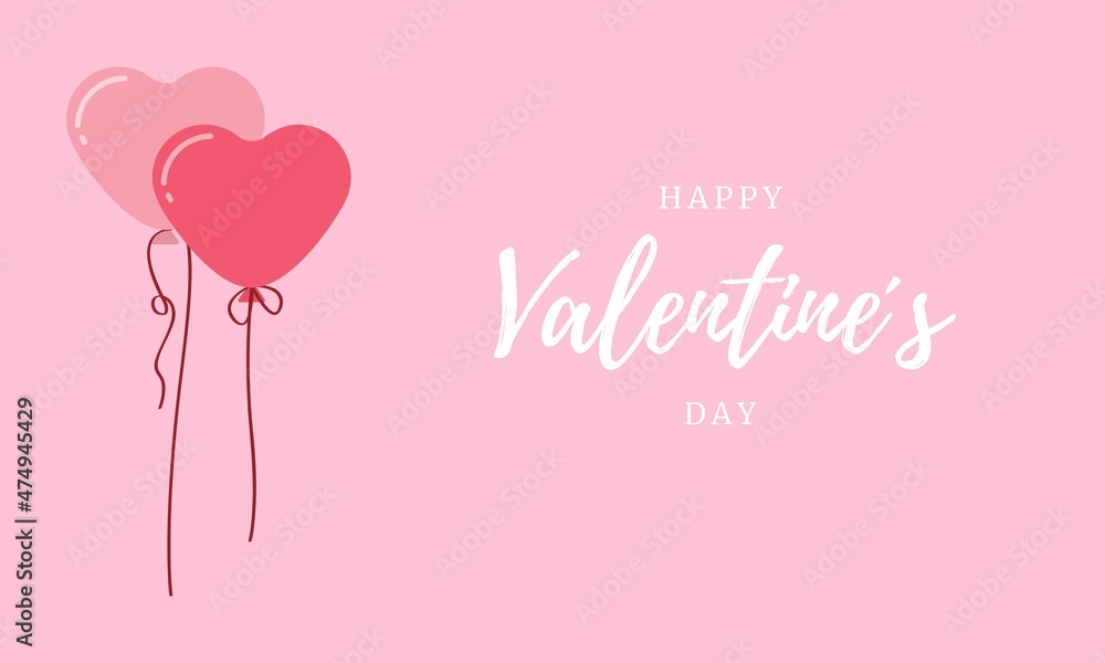 Feliz dia de San Valentin, sobre fondo rosa.
