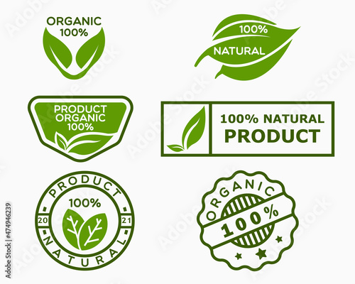 set organic logo design template. natural illustration vector