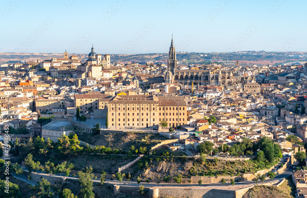 Close p View of Toledo Old Towntown Area With Bright Sunny Skies