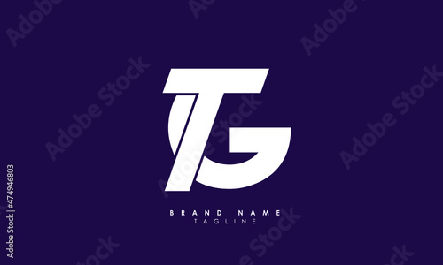 Alphabet letters Initials Monogram logo TG, GT, T and G