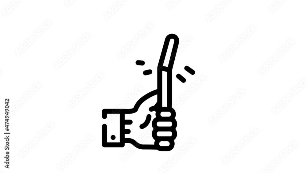 glow stick animated line icon glow stick sign. isolated on white background glow stick animated line icon glow stick sign. isolated on white background