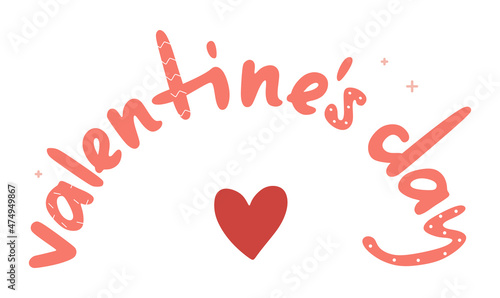 Wallpaper Mural Inscription Valentine's Day with a red heart Torontodigital.ca