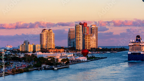colorful sunset in Miami