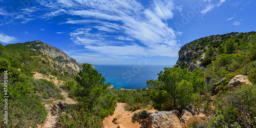view to Atlantis bay in Ibiza island Spain