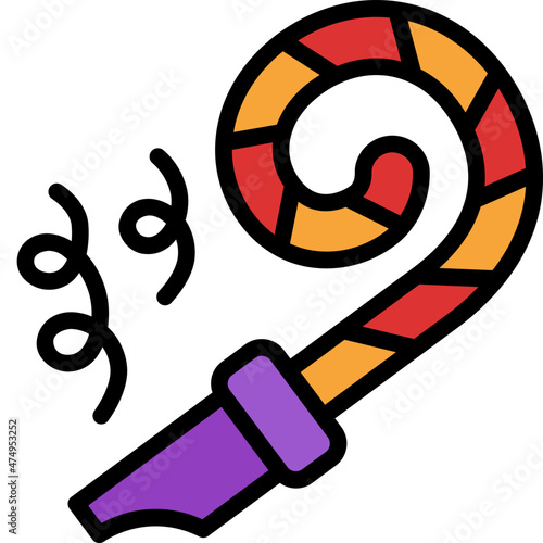 party whistle filled outline icon