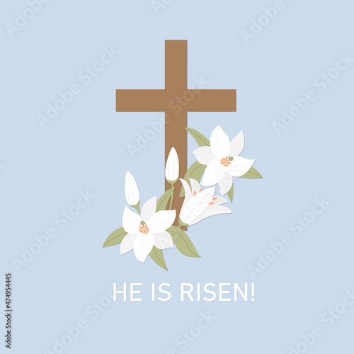Crucifix or Cross in the Sky He is Risen Resurrection of Christ  Easter