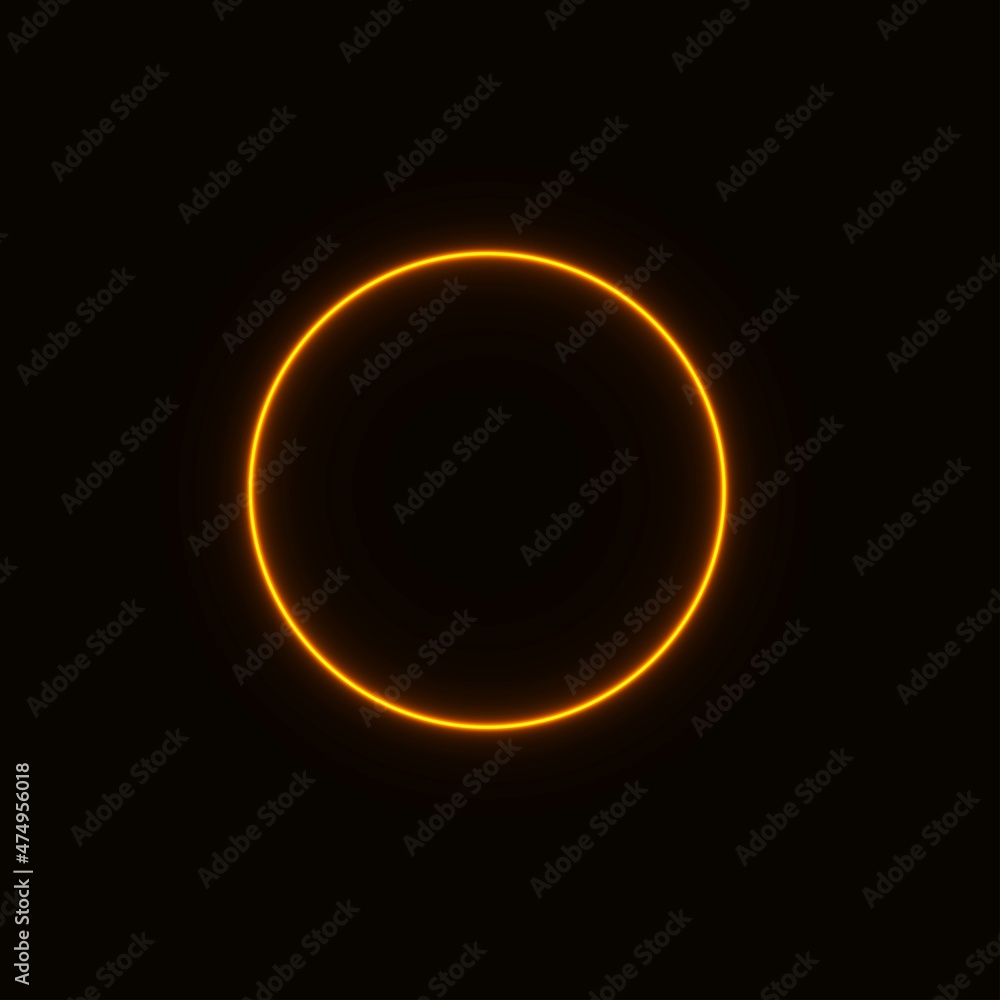 neon orange geometric circle, glowing frame for banner. neon orange geometric circle, glowing frame for banner.