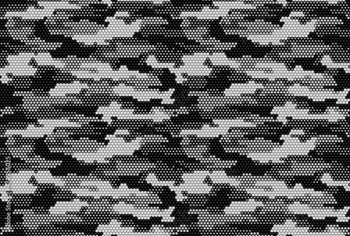 
Digital camouflage pattern, geometric hexagonal seamless texture, geometric background. Fashion vector print