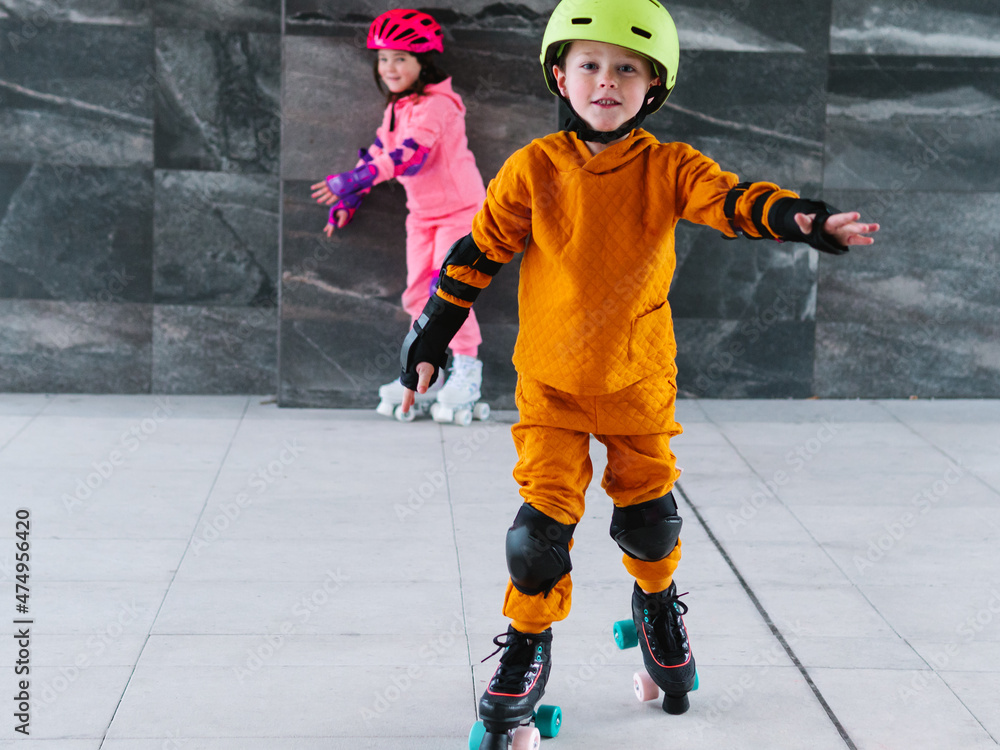 kids having fun at an outdoor skating class kids having fun at an outdoor skating class