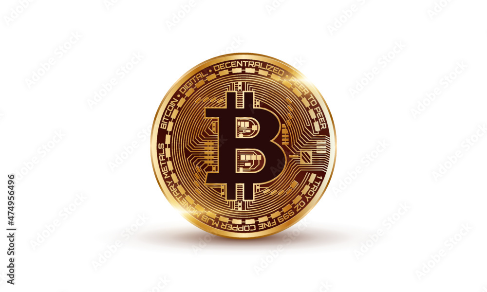 Bitcoin Crypto Currency on White Background Bitcoin Crypto Currency on White Background