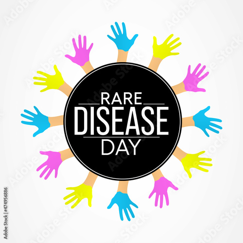 Rare Disease Day is observed every year on the last day of February to raise awareness for rare diseases and improve access to treatment and medical representation. Vector illustration.