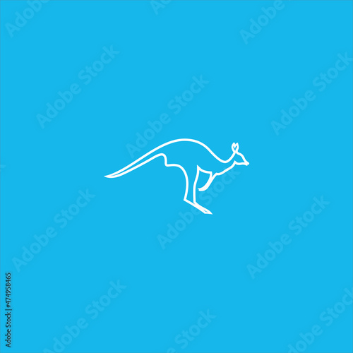 kangaroo logo vector template line art
