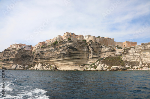 houses overlooking the steep cliffs of the town of Bonifacio in the south of the island of Corsica © ChiccoDodiFC