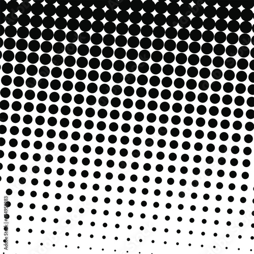 White and black circles, gradient halftone background. Vector illustration.