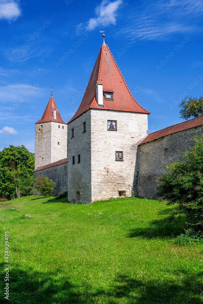 Towers of the historic city wal in Berching