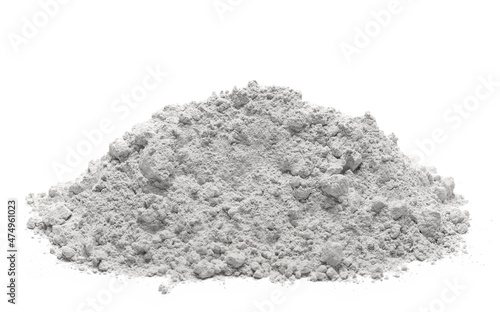 Pile concrete powder isolated on white background