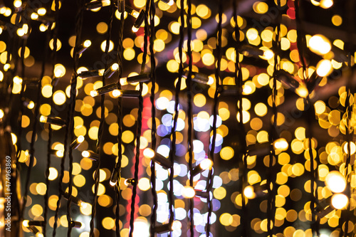 Christmas lights with many defocused lights