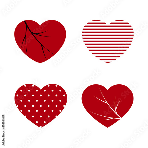 Heart, abstract icon, creative design, the concept of love, celebration. Vector illustration of colorful collection.