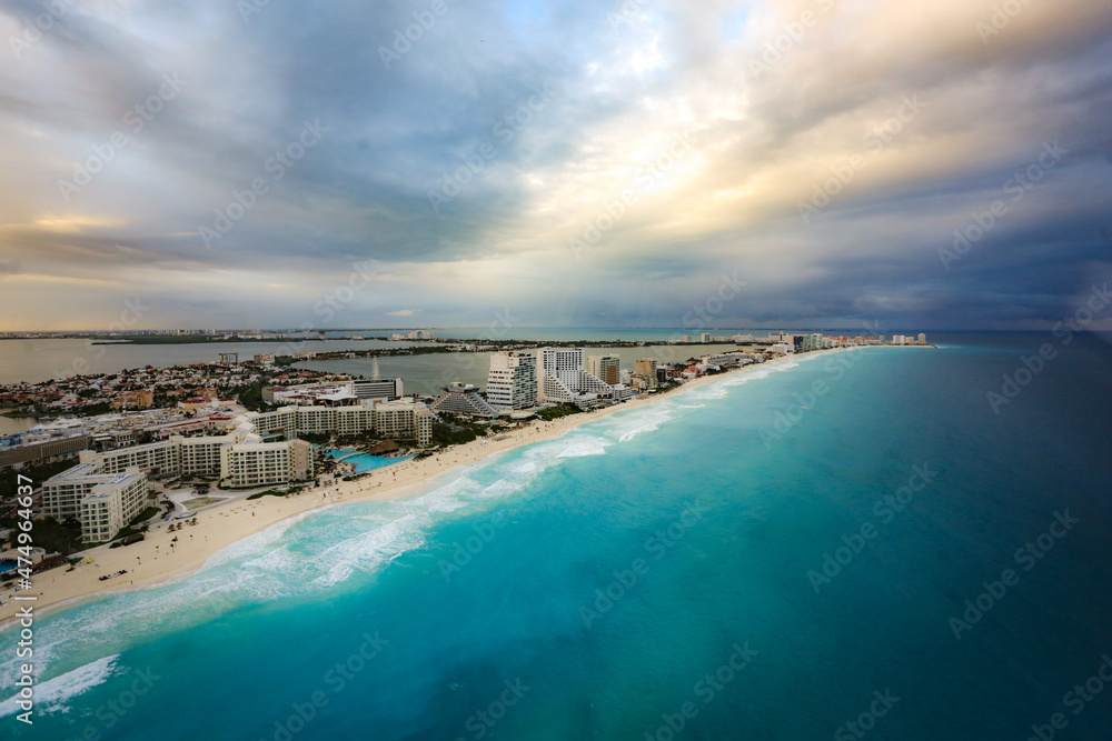 Zona de Hoteles en las Playas de Cancún Quintana Roo
