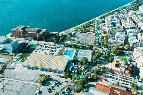 Thessaloniki Concert hall and nearby area from above. photo